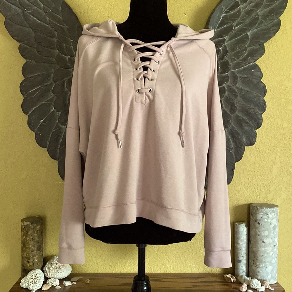 Dynamite Oversized Lace Up Chest Sweater